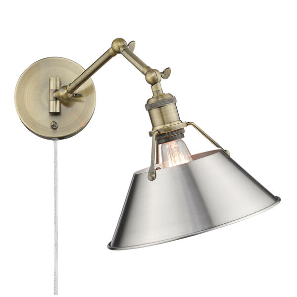 Orwell Aged Brass and Pewter One-Light Wall Sconce, image 3